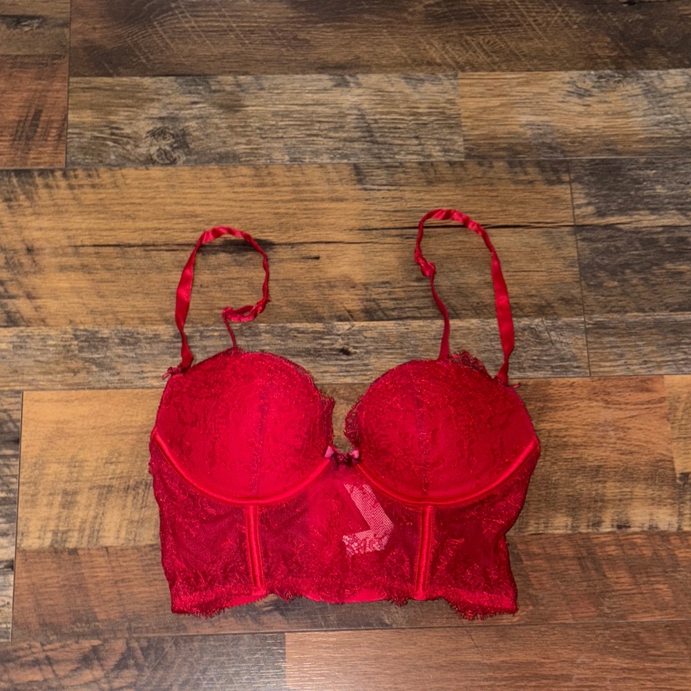 Victoria's Secret Red Lace Corset Bra‎